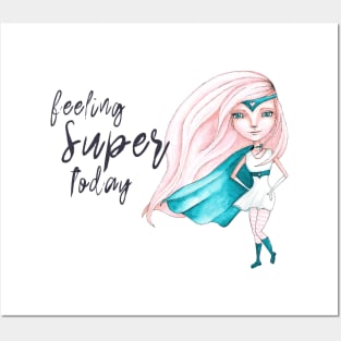 Feeling Super Today (Peach & Green) Posters and Art